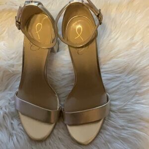 Sam Edelman Yaro Women’s Leather Ankle Strap Block Heel Dress Sandals Size 10